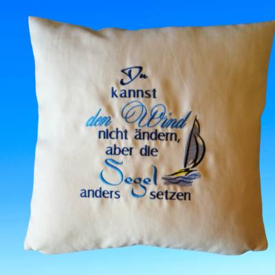 bestickte Kissen-Hülle mit wundervollen Sprüchen