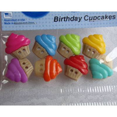 Dress it up Knöpfe    Muffin  (1 Pck.)   Birthday Cupcakes