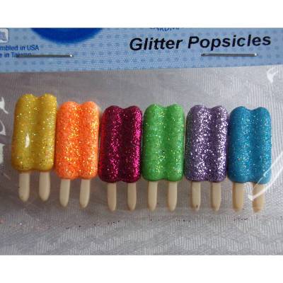 Dress it up Knöpfe    Eis am Stiel  (1 Pck.)   Glitter Popsicles