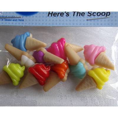 Dress it up Knöpfe    Eis in der Waffel  (1 Pck.)   Here´s The Scoop
