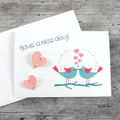 ABVERKAUF /// Klappkarte **Vogelhochzeit** von ZWEIFARBIG Glückwunschkarte Valentinstag Hochzeitstag