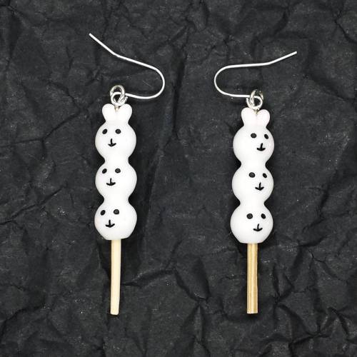 Hasen Dango Ohrringe, japanische Süßigkeit, Niedliche Ohrhänger, Kawaii Schmuck