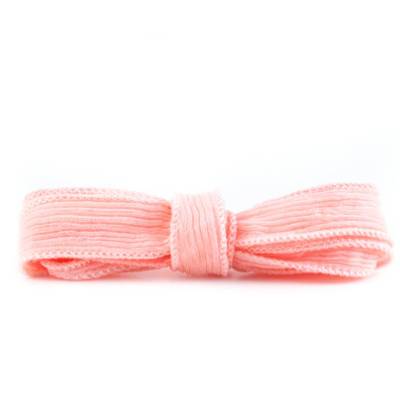 Seidenband Crinkle Crêpe Pastell Lachs 1m 100% Seide handgenäht handgefärbt Schmuckband Wickelarmband