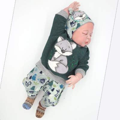 Erstlingsset, Neugeboren Set, Babyset, Erstausstattung, Pumphose, Oversizesweater, Ohrenmütze verschiedene Größen