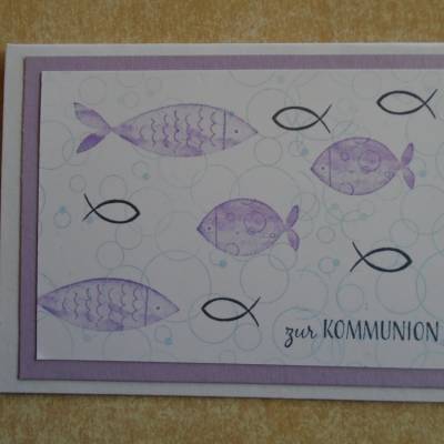  Glückwunschkarte Kommunion Junge  Mädchen Grusskarte Karte Farbe nach Wahl