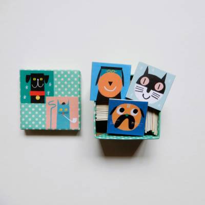 Handmade Memory-Spiel für Erwachsene Hunde Katzen Hasen 20 Paare 40 Karten