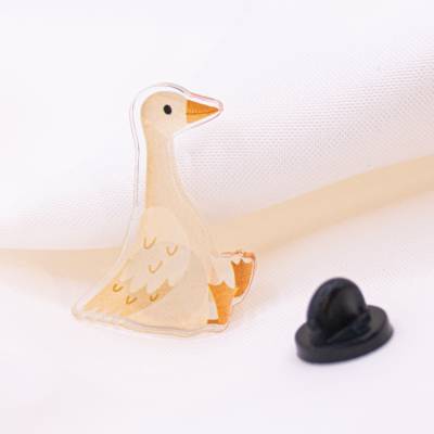 Pin Gans Acryl Tier Gänse Akrylpin Geschenk Farmtiere Ente - Geschenk Brosche Gans Anstecker Dekoration Rucksack Gänse 