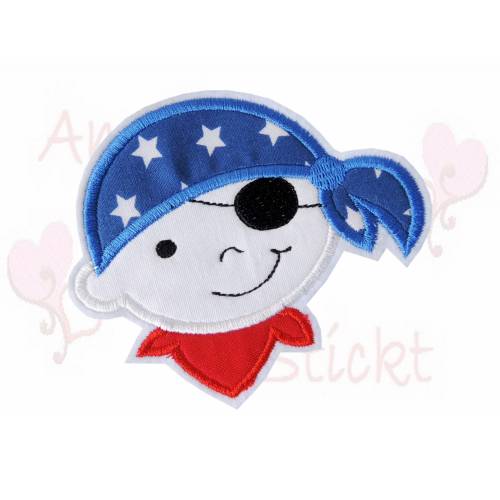 Pirat in zwei Größen Applikation aufnäher schultüte basteln einschulung pirates patch skull stoffapplikation gestickt em
