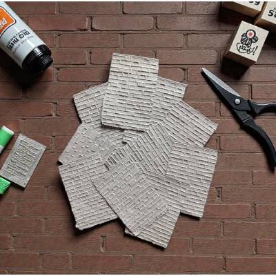 10-teiliges Set handgeschöpftes Papier grau, recycelt, Mauer Prägung – Scrapbooking & Embossing