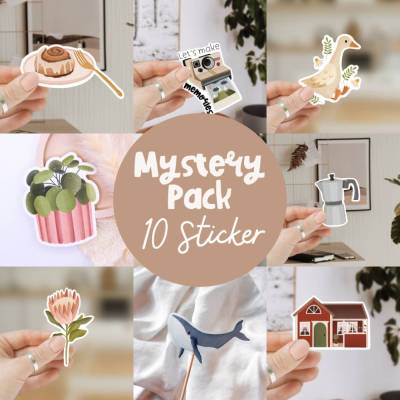 Sticker Mystery Pack 10 Sticker Überraschungstüte Vinyl Aufkleber Kiss Cut - Aufkleber Wasserflasche wasserdichter
