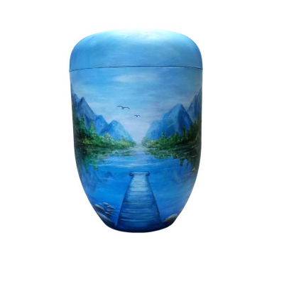 Urne, Künstler Urne, handbemalte Bio Urne, Urne für Asche, Beerdigung Urne, Urne für Menschliche Asche, handbemalte Urne