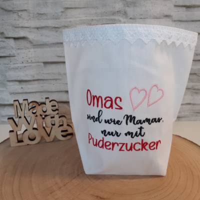 Lichtbeutel, Lichterbeutel, Lichtertüte, Windlicht, Deko, Muttertag, Oma, Mama, Puderzucker