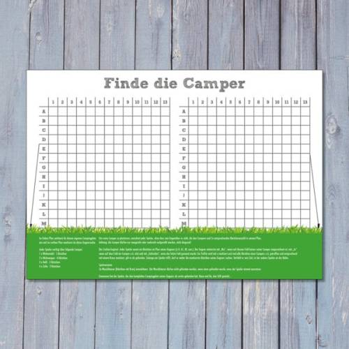 Spiel Finde die Camper | Spielblock | Spiele Camping | Camping Geschenk | Camper Geschenk | Camper