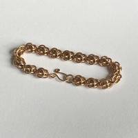 Massives Chainmaille Bronze-Armband Sweet Pea