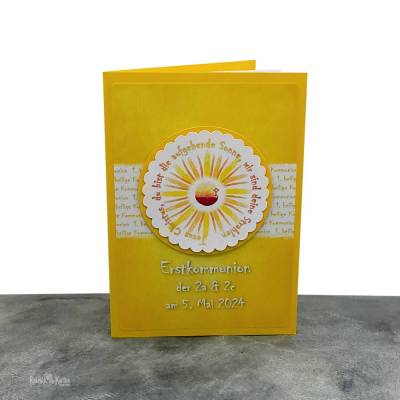 Liederheft Cover/Umschlag Kommunion Sonne "Jesus Christus, du bist die aufgehende Sonne"