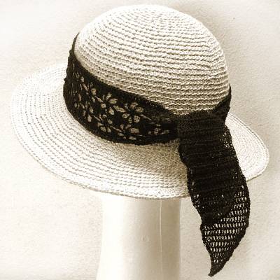 Häkelanleitung - Lady Linnet´s Hut" - Damenhut mit Spitzenband - PDF