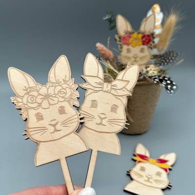 Stecker  "Häschen", Ostergruß, Tortendekoration; Blumenstecker