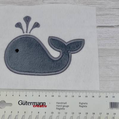 Wal Walfisch Jonas Applikation Patch zum Annähen Aufbügeln für Schultüte & co.
