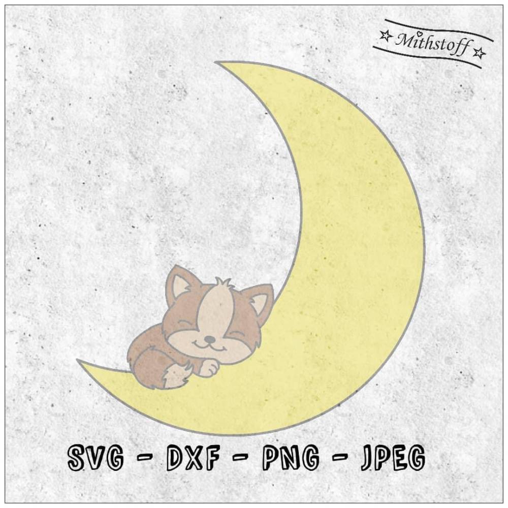 Plotterdatei - Schlafende Tiere - Fuchs - Serie - SVG - DXF - Datei - Mithstoff Bild 1