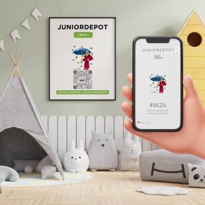 Aktien ETF Geschenk | Persönliches Geldgeschenk | Aktie ETF Kryptowährung QrCode Bild | Motiv Richman