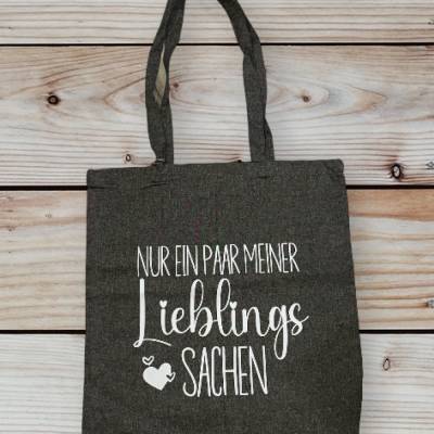 Baumwolltasche "Lieblingssachen" – Stoffbeutel - Tragetasche - Einkaufsbeutel - Freizeittasche 