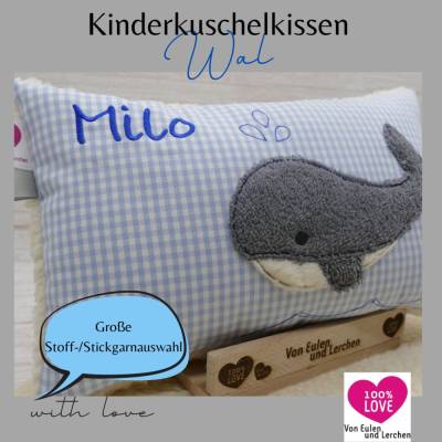 Wal Fisch Namenskissen Taufkissen Kuschelkissen Kindergartenkissen Geburtsgeschenk