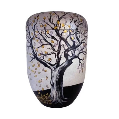 Urne, Baum, Künstler Urne, handbemalte Bio Urne, Urne für Asche, Beerdigung Urne 