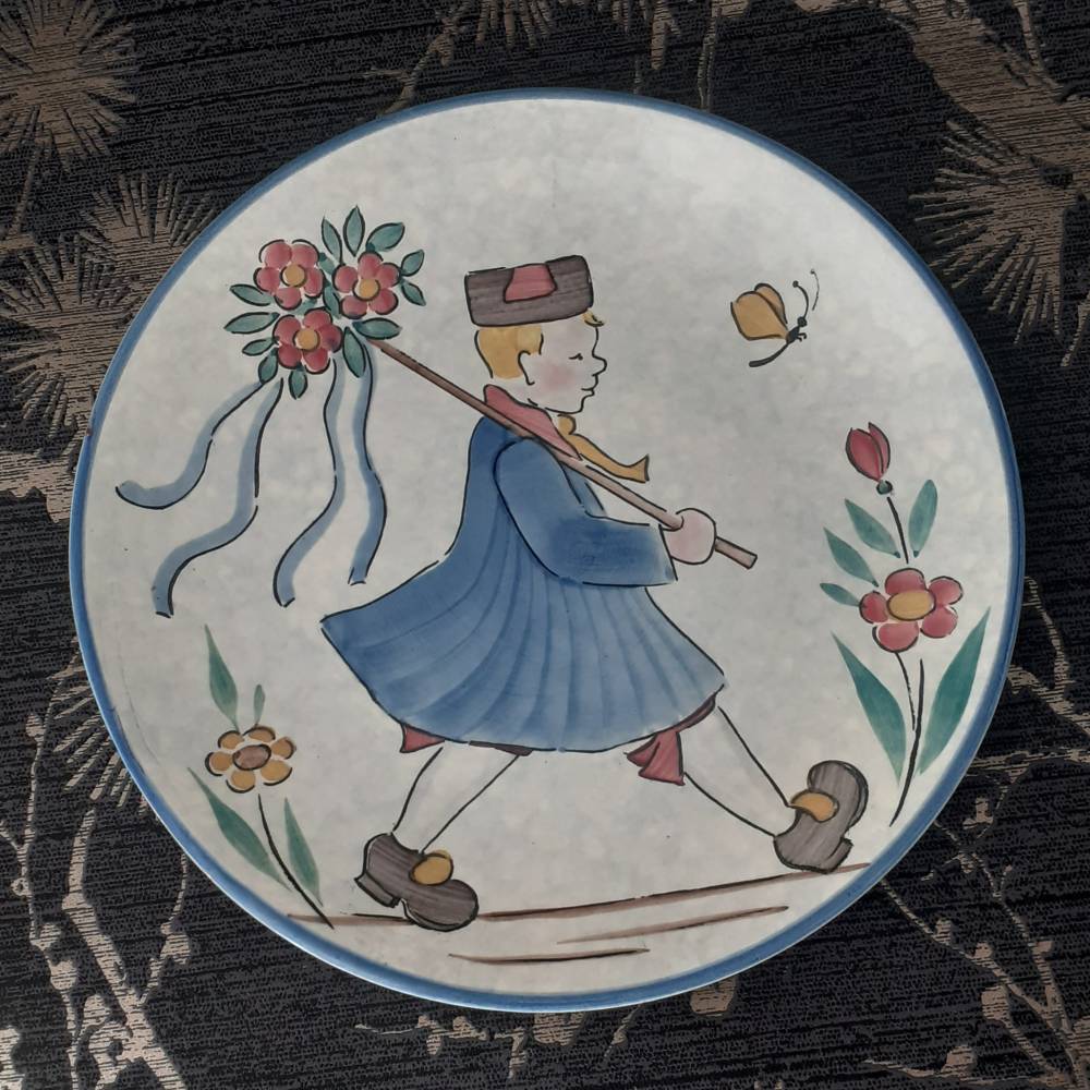Vintage Wandteller Hessische Trachten Wächtersbach , Keramik, Sammel Teller handbemalt Landhaus