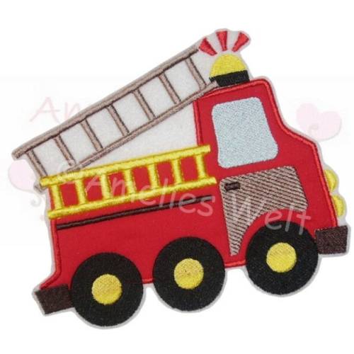 großes Feuerwehrauto Applikation Aufnäher Sticker