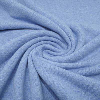 Stoff Ital. Strickstoff aus 100% Merinowolle uni hellblau melange Merinostrick Kleiderstoff Kinderstoff 