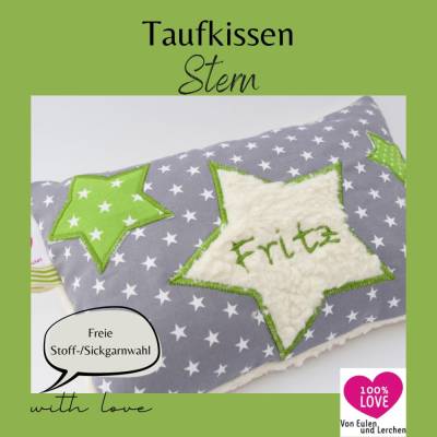 Kuschelkissen Stern Sterne Wunschnamen Taufkissen Geburtskissen - Schmusekissen Kissen mit Namen