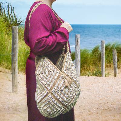 Häkelanleitung - Großer Hanf-Shopper" - große Tasche zum Einkaufen, am Strand, zum Sport - PDF