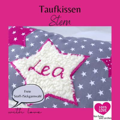 Kuschelkissen Stern Sterne Wunschnamen Taufkissen Geburtskissen - Schmusekissen Kissen mit Namen
