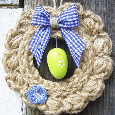 Häkelanleitung - Julkringel - Landhausdeko saisonal aus Jutegarn  - Ostern - Weihnachten - PDF