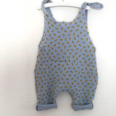 BIO Musselin  ZITRONEN Jumper Romper Spieler Baby und Kind zimtblüte