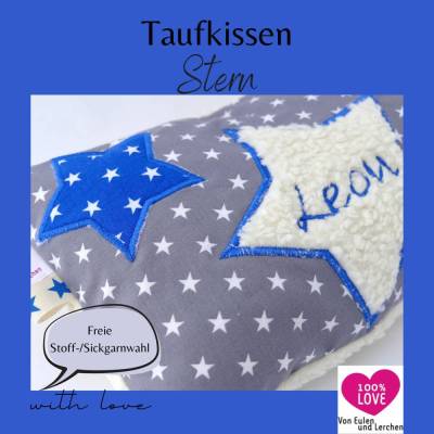 Kuschelkissen Stern Sterne Wunschnamen Taufkissen Geburtskissen - Schmusekissen Kissen mit Namen