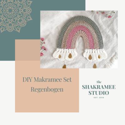 DIY Set Makramee Regenbogen mit  Makramee Schablone, PDF Anleitung und Garn