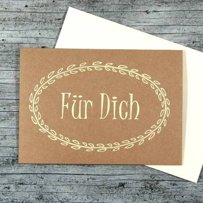 Klappkarte **FürDich3** von ZWEIFARBIG Kraftpapier Geburtstag Glückwunschkarte Danksagung Grußkarte