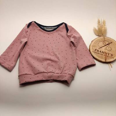 Langarmshirt altrosa mit Punkten aus Jersey