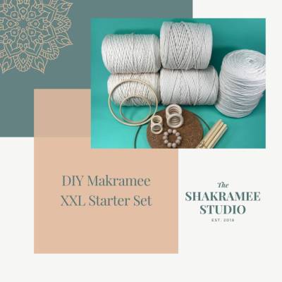 Makramee DIY Starter Set XXL – Komplettes Makramee Kit für Anfänger mit Garn, Ringen & Zubehör
