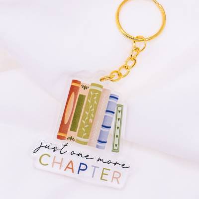 Schlüsselanhänger Bücher Lesen "one more chapter" Uni Geschenk Acryl - Geschenk neue Wohnung Einzug Schlüssel Freundin 